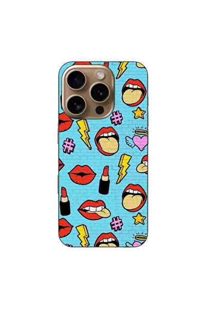OEM Husa compatibila cu Apple iPhone 16 Pro Silicon Gel Tpu Model Pop Art Lips