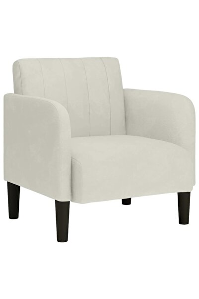 vidaxl Canapea Scaun cu Cotiere Crem 54 cm Catifea