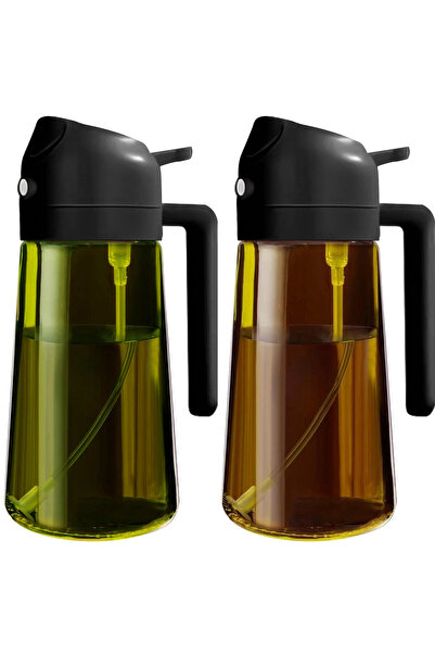 Solvero Set 2 Pulverizatoare Ulei și Oțet Solvero®, 2 în 1, 470 ml, Sticlă Do...