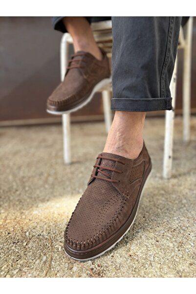 Trextone Men's Daily Genuine Leather Brown Loafer Shoes