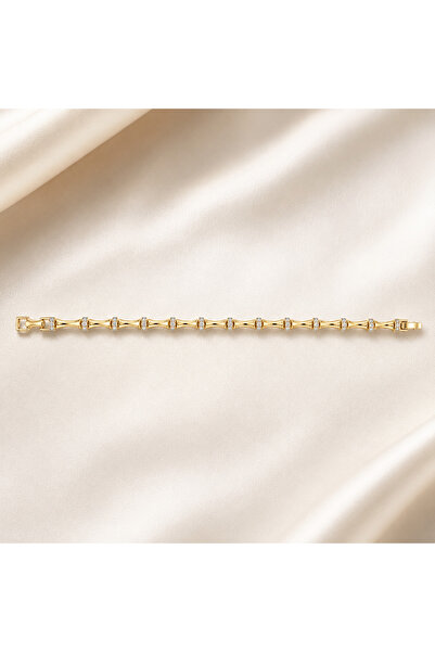 Mervişim Aksesuar Timeless Sparkle Zircon Stone Women's Steel Bracelet