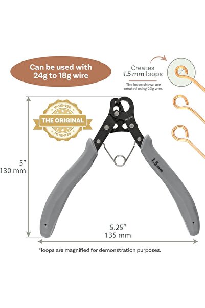 The Beadsmith BUCLER ORIGINAL ONE STEP - Creează și taie bucle regulate de 1,5 mm pentru confecționarea bijuteriilor, utilizare cu sârmă artizanală de calibru 24 până la 18 (brevetat)