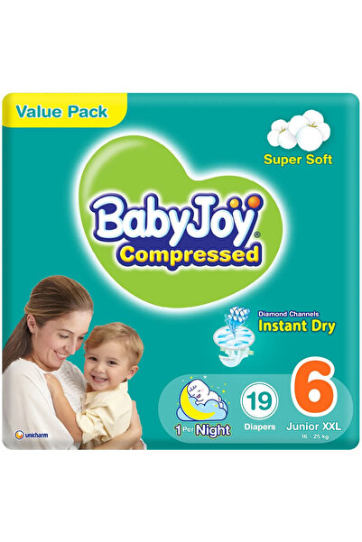 Baby Joy Compressed Diapers Junior Economy Pack Size 6, 19 Diapers