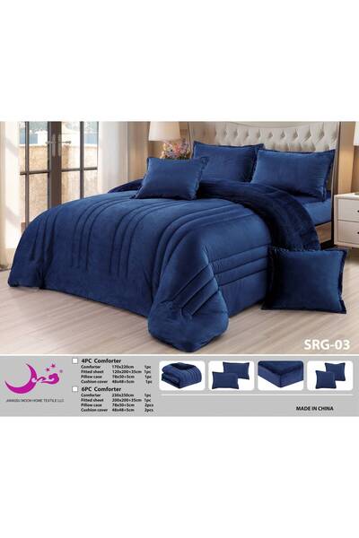 Moon Double Bed Winter Plain Fur Bedspread 6 Pieces - Plain Fur Winter Duvet ...