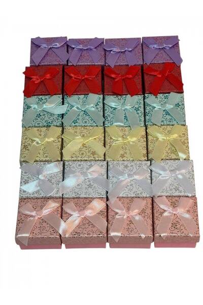 OEM Cutie Bijuterii Pentru Inel Carton 5x5cm 24/set Flori Metalizate
