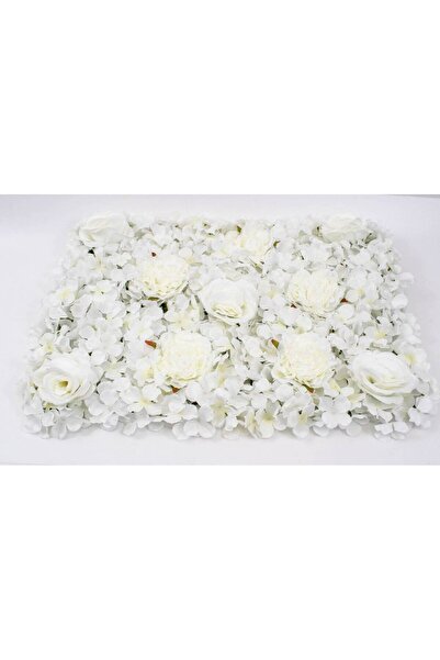 OEM Panou Trandafiri Cu Hortensie Artificial 40x60cm Crem Verzui