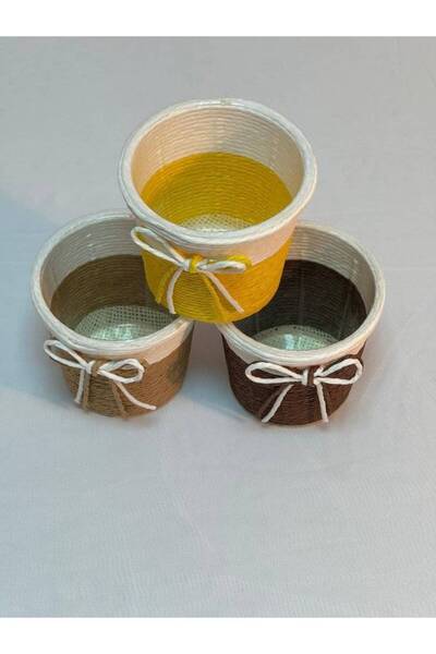 OEM Round Paper Baskets with White Yellow Plastic Interior