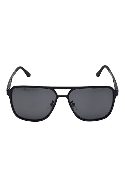 Tia Accesorii Ochelari de soare polarizați, model dreptunghiular, rame din aluminiu, P1598C1, negru