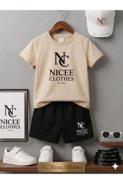NC Nicee Clothes ΚΑΛΟΚΑΙΡΙΝΟ ΠΑΙΔΙΚΟ ΜΠΛΟΥΖΑΚΙ ΚΑΙ ΣΟΡΤΣ UNISEX (ΜΑΥΡΗ ΣΤΑΜΠΑ)