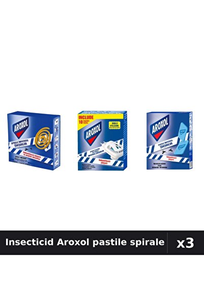 Aroxol Set 3 Insecticid Pastile/Spirale Anti-Insecte - 10 buc și 30 buc - Pro...