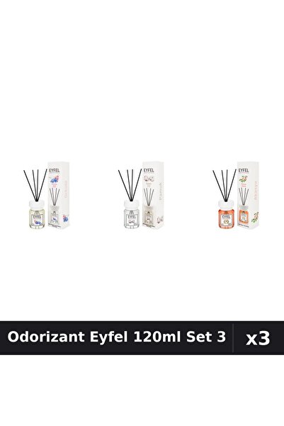 Eyfel Set 3 Odorizant Camera Betisoare 120ml - Orhidee, Bumbac, Acacia