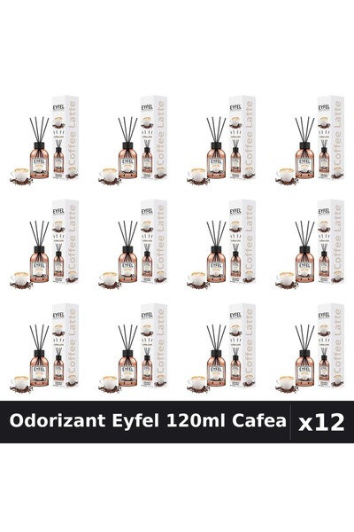 Eyfel Pachet 12 Odorizant Camera Betisoare - Cafea, Parfum Intens 120ml
