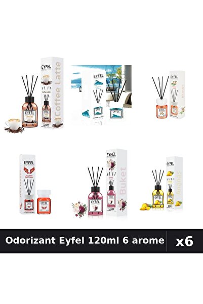 Eyfel Set 6 Odorizante Camera Betisoare - 6 Arome Asortate, 120ml Parfum