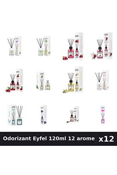 Eyfel Set 12 Odorizant Camera Betisoare 120ml - 12 Arome Asortate, Parfum Intens