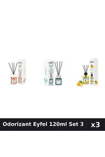 Eyfel Set 3 Odorizant Camera Betisoare 120ml - Acacia, Angel, Lămâie