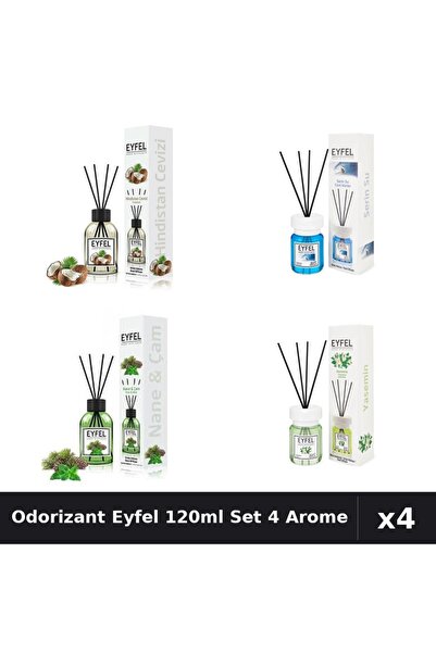 Eyfel Set 4 Odorizant Camera Betisoare 120ml - Nuca Cocos, Cool Water, Pin Me...