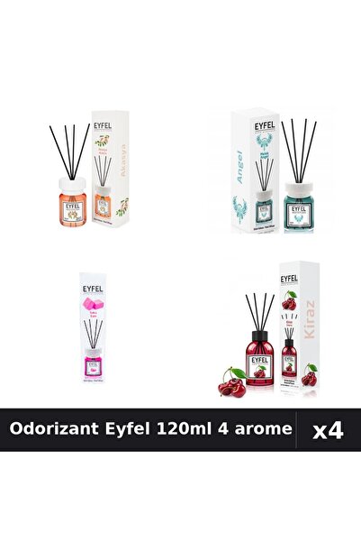 Eyfel Set 4 Odorizant Camera Betisoare 120ml - Acacia, Angel, Bubble Gum, Cirese