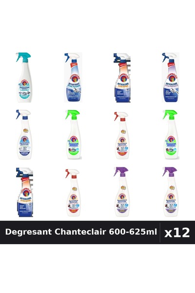 Chanteclair Set 12 Degresant Universal 600-625ml - 9 Arome Asortate Curatenie