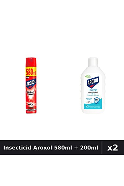 Aroxol Set 2 Insecticid - Spray 580ml + Loțiune Repelent 200ml - Anti Insecte