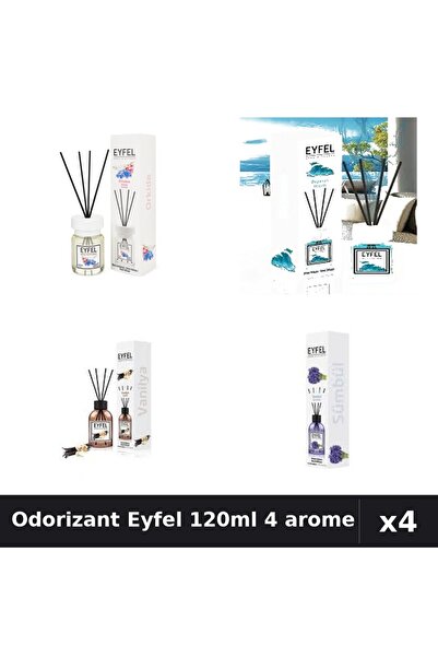 Eyfel Set 4 Odorizant Camera Betisoare 120ml - Ocean, Orhidee, Vanilie, Zambile