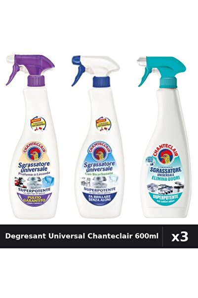 Chanteclair Set 3 Degresant Universal 600ml - Mosc Alb, Bicarbonat, Anti-Miros