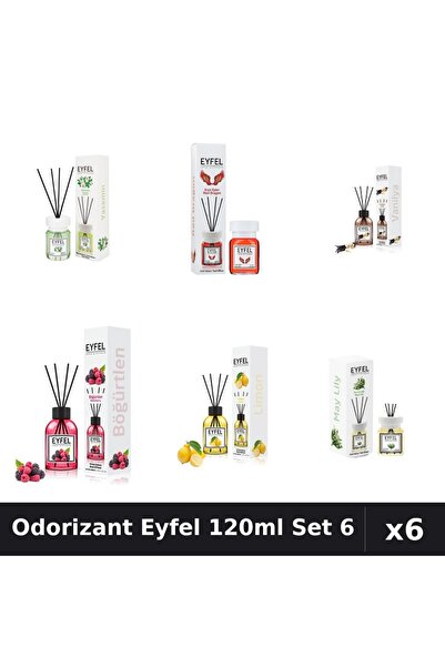 Eyfel Set 6 Odorizante Camera Betisoare 120ml - 6 Arome: Iasomie, Red Dragon,...