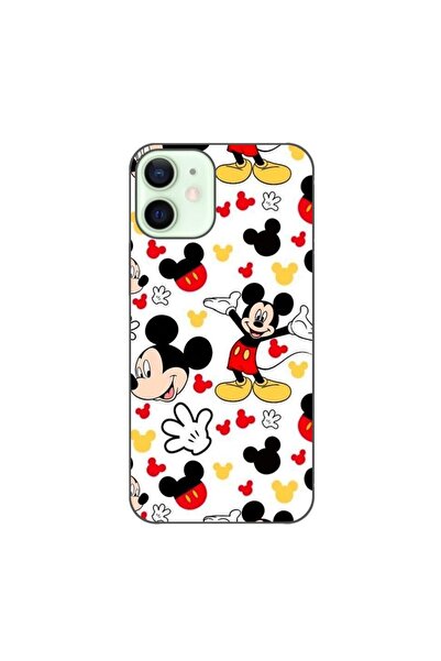 OEM Husa compatibila cu Apple iPhone 12 Mini Silicon Gel Tpu Model Mickey Coo...