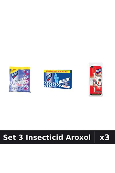 Aroxol Set 3 Produse Anti-Insecte - Pastile/Spirale Anti-Insecte
