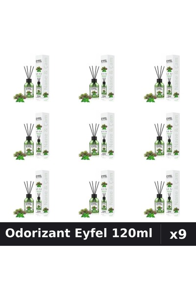Eyfel Set 9 Odorizant Camera Betisoare Pin și Mentă - 120ml Parfum Intens