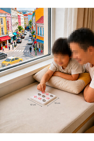 Mabs Tech Çocuklar İçin Tic Tac Toe XOX Zeka Oyunu 10x10 cm – Dikkat, Strateji ve Konsantrasyon Geliştirici Eğitici Mini 3D Masa Oyunu