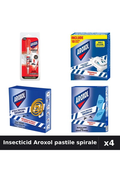 Aroxol Set 4 Insecticid Pastile Spirale - 5g, 10 buc, 30 buc - Protecție Anti...