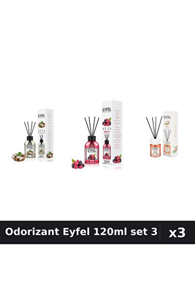 Eyfel Set 3 Odorizant Camera Betisoare 120ml - Nuca Cocos, Fructe Padure, Acacia