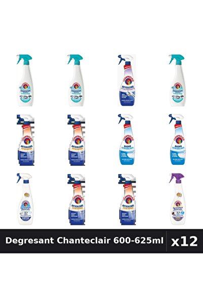 Chanteclair Set 12 Degresant Universal 600-625ml - 6 Arome, Anti-Miros, Lavanda