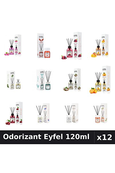 Eyfel Set 12 Odorizant Camera Betisoare 120ml - 12 Arome Asortate, Parfum Intens