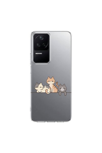 PPKin Poco F4 Compatible Kedişler 4 Design Transparent Case