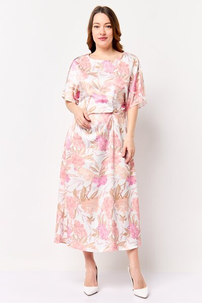 Kathy Ireland Women Floral Print Maxi Casual Dress, Multicolor