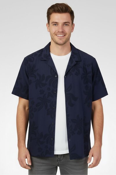 Scotch & Soda قميص رجالي كاجوال بأكمام قصيرة وقَصّة عادية، بنقشة مميزة، باللو...
