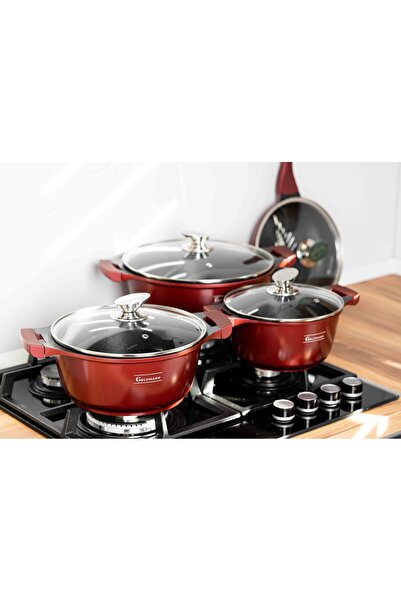 goldmann 8-piece cookware Top Bottom Set , 3.1L/ 5L / 6.5L, cast aluminum, no...