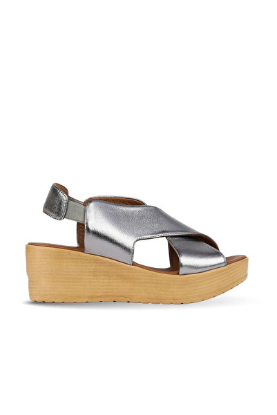 BUENO Lead Shiny Leather Women's Wedge Heeled Sandals