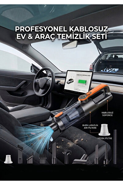 Geseus Araç İçi Uyumlu Şarjlı El Süpürgesi Yüksek Vakum Gücü Type-c Sarj 22000PA