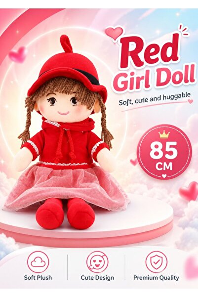 DAT Streetwear Style Plush Girl Doll 85cm Soft Stuffed Toy with Cap & Jacket ...