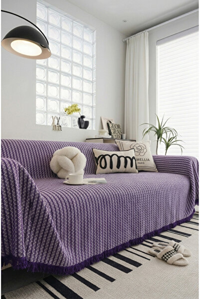 rellhome Cotton Sofa Cover with Fringes | Multi-Purpose Cover | Sofa Shawl | ...