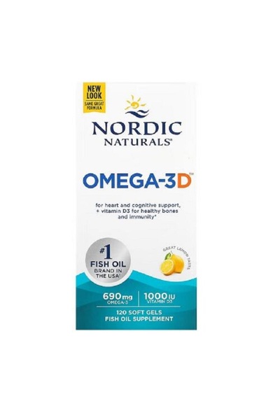 Nordic Naturals Omega-3D Lemon 120 Soft Gels -