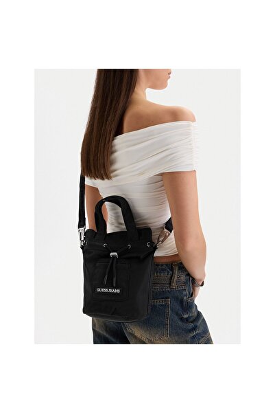 Guess Jeans Γυναικεία Τσάντα Μαύρη