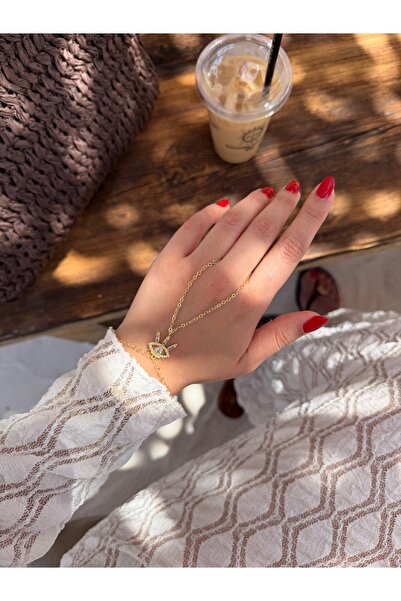 venti design Göz Taşlı 14K Altın Kaplama Kadın Şahmeran