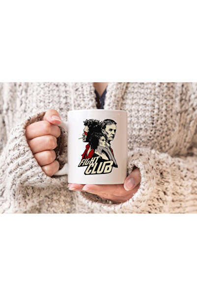 cesita Fight Club Printed White Porcelain Mug