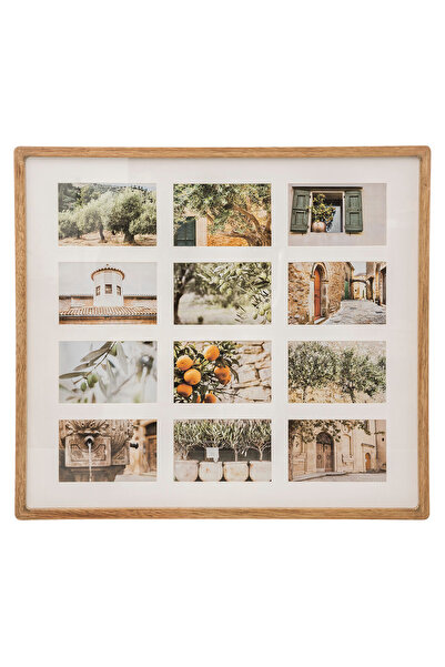 Stef's Cat Atmosphera Milea Photo Frame Collage for 12 Photos, 59x54 Cm, Beige,