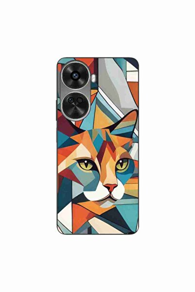OEM Husa compatibila cu Huawei Nova 12 SE Silicon Gel Tpu Model Cubic Cat Art