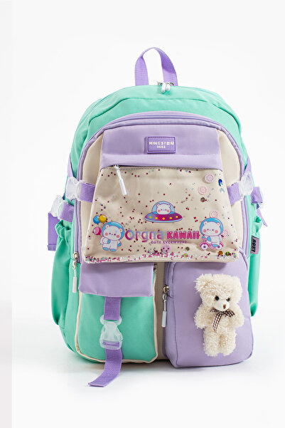 Kingston Hill Kawaii Kore Tarzı İlkokul Çantası Su Geçirmez Gabardin Laptop B...