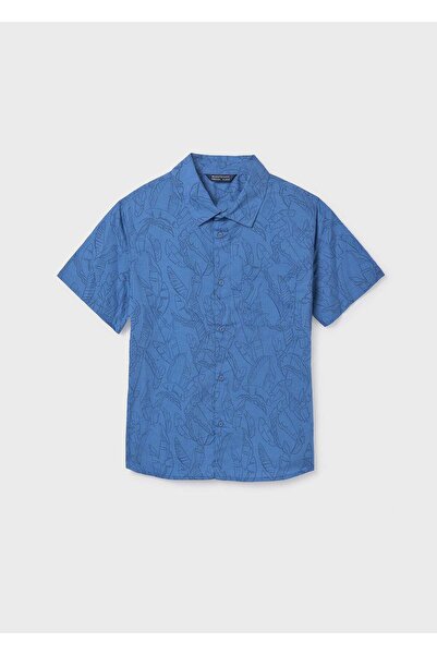 MAYORAL Boy's Short Sleeve Shirt Navy Blue